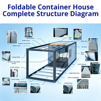 Conteneur modulaire préfabriqué en kit de 20 pieds, 2 ou 3 pièces, pour bureau, pliable en X, vente en gros directe usine Chine