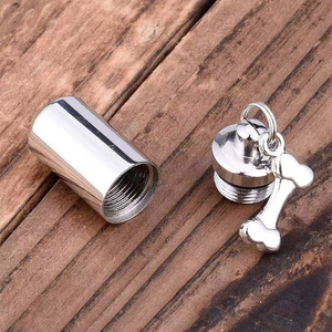 Urn kalung untuk silinder Pet abu-Stainless Steel Pet kremasi Memorial kenang-kenangan liontin perhiasan - Product Image 3