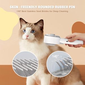 Brosse de toilettage vapeur 4-en-1 pour animaux de compagnie (chats et chiens) avec pulvérisation, peigne démêlant pour le contrôle de la perte de poils, massage et nettoyage des poils longs/courts - Product Image 3