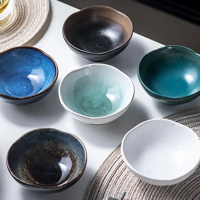 Tigela de cerâmica japonesa criativa, tigela de sopa pequena de salada