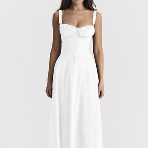 ชุดเดรสยาว<span class=keywords><strong>สี</strong></span>ทึบยาวสำหรับผู้หญิงชุดเดรสลำลองแบบเป็น<span class=keywords><strong>ทางการ</strong></span>มาใหม่ชุดงานพรอมสำหรับงานกลางคืนชุดเดรสยาวผ้าทอธรรมชาติฤดูร้อน - Product Image 4