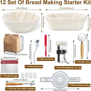 Sourdough Starter Kit 5-Piece Eco-Friendly Dishwasher Safe <b>Silicone</b> Bread Proofing Basket & Starter Jar <b>Baking</b> & Pastry Tools - Product Image 5