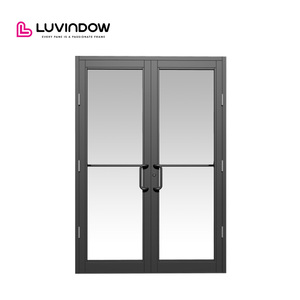 Porte française en aluminium à double vitrage, antivol, avec serrure électronique, insonorisée, triple vitrage, à ouverture battante pour entrée d'appartement ou bureau - Product Image 1