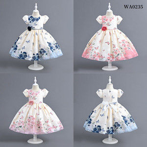 Abito da principessa da ragazza con manica a bolle adesivo con fiore a forma di fiore per matrimonio carino festa di <span class=keywords><strong>compleanno</strong></span> per feste scolastiche - Product Image 5