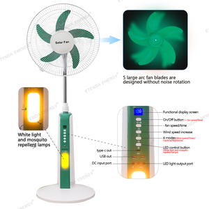 China Factory De Energa Solar Fan 16 Inch With 12v Lead-acid <b>Battery</b> Light <b>Bulb</b> With ETD1601F-1 China Factory Solar Fan 16 Inch - Product Image 2