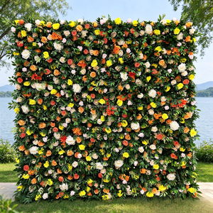 Mur floral artificiel en rouleau pour la vente en gros, 8ftx8ft, verdure en soie, toile de fond de mariage, décoration pour la photographie - Product Image 1