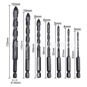 Mr <b>Drill</b> Twist <b>Drill</b> <b>Bit</b> 3-12mm Hex Shank Black Oxide Masonry Drilling - Product Image 1