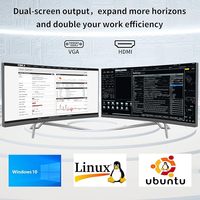 Mini PC Industrial de Escritorio, Computadora sin Ventilador, Core I7-5500U 2.4-3.0GHz, Windows 10 Pro, 16G RAM, 512G SSD, Doble LAN, 6xCOM RS232
