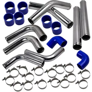 Chrome Black Universal 2.5 Inch Aluminum Turbo Intercooler Auto Cooling Systems Piping