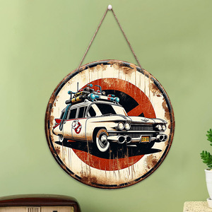 En stock : décorations murales de plaques d'immatriculation de style rétro américain, pendentifs de voiture créatifs, décorations de bar, panneaux suspendus en bois. - Product Image 4