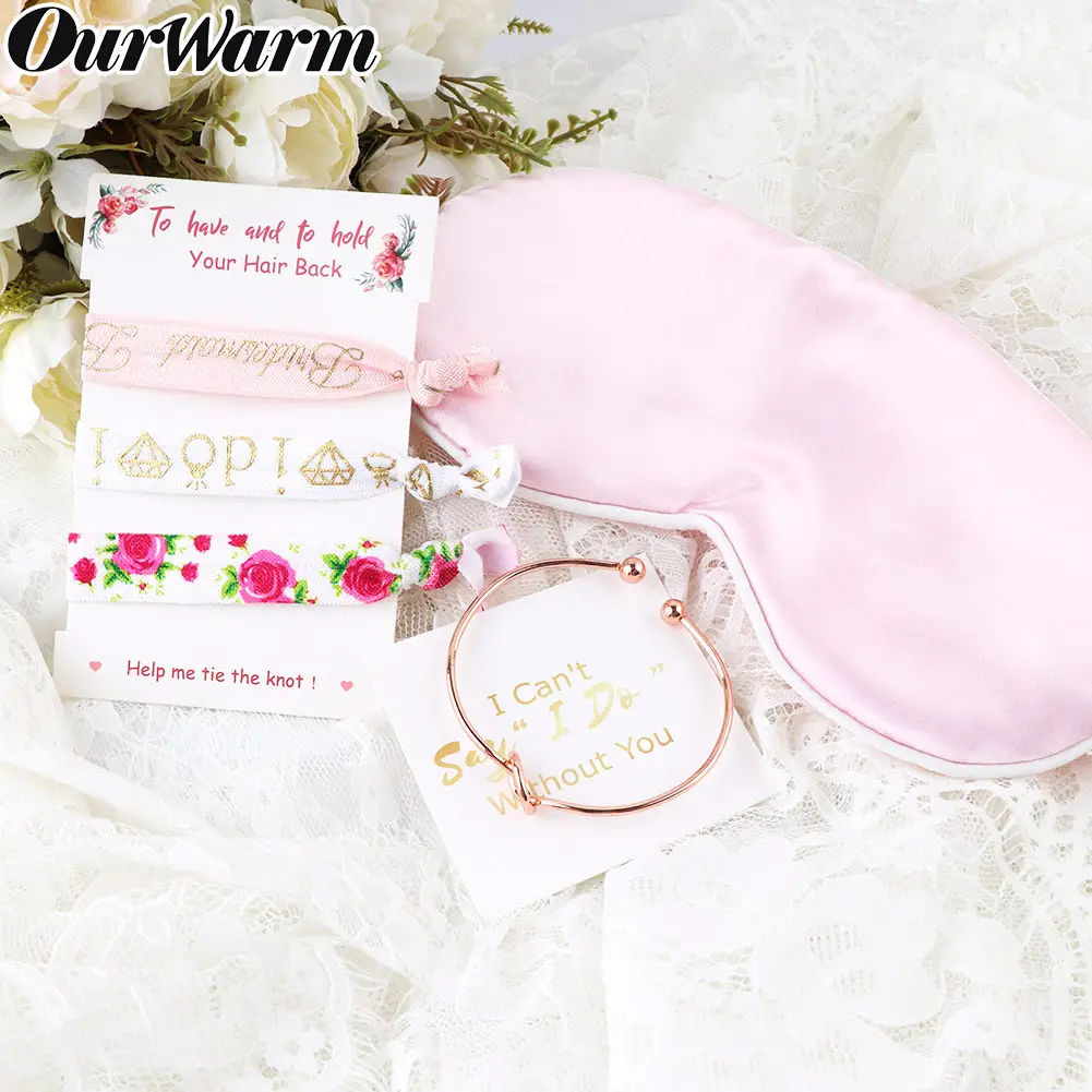 OurWarm, роскошный персонализированный браслет с маской для глаз, свадебный набор, Подарочная коробка для подружки невесты