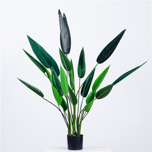 Árbol de plantas artificiales, decoración para <span class=keywords><strong>el</strong></span> hogar y la Oficina, cielo verde, pájaro, planta, plátano, venta al por mayor - Product Image 2