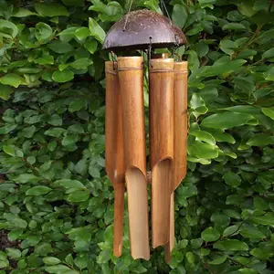 Modèle personnalisé de carillons éoliens en bambou vente en gros carillons éoliens en bois bambou meilleure décoration pour la maison ou le jardin