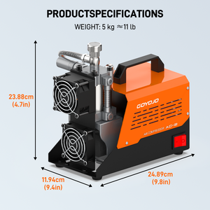 Meilleures ventes GOYOJO AC-2 Compresseur d'air haute pression 4500 PSI pour Paintball et PCP, 12V AC, sans huile, pour vélo, AC-2 12V PCP Haute Pression - Product Image 4