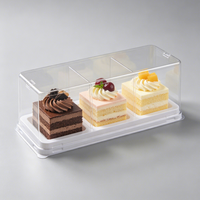 Boîte thermoformée de qualité alimentaire personnalisable pour gâteaux coupés, desserts, pâtisseries, boulangerie, emballage de présentation protecteur
