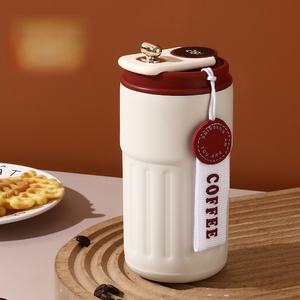 Thermos en acier inoxydable 316 avec affichage de la température intelligent, motif vertical, tasse à café, écologique, classique, pour le camping, boîte cadeau - Product Image 5