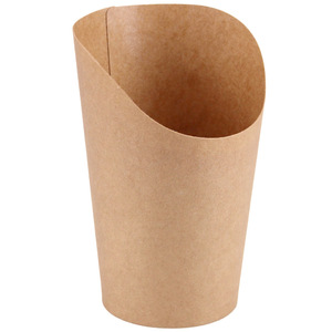 Vasos de papel kraft con boca inclinada laminados para papas fritas, nuggets de pollo, castañas confitadas, gofres de huevo; Caja de aperitivos para llevar, fritos - Product Image 5