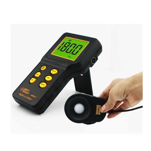 AR823+ Lux Meter Digital Lux Meter SMART SENSOR AR823 Luxmeter Measuring Range 1~200.000 lux Light Meter Illu