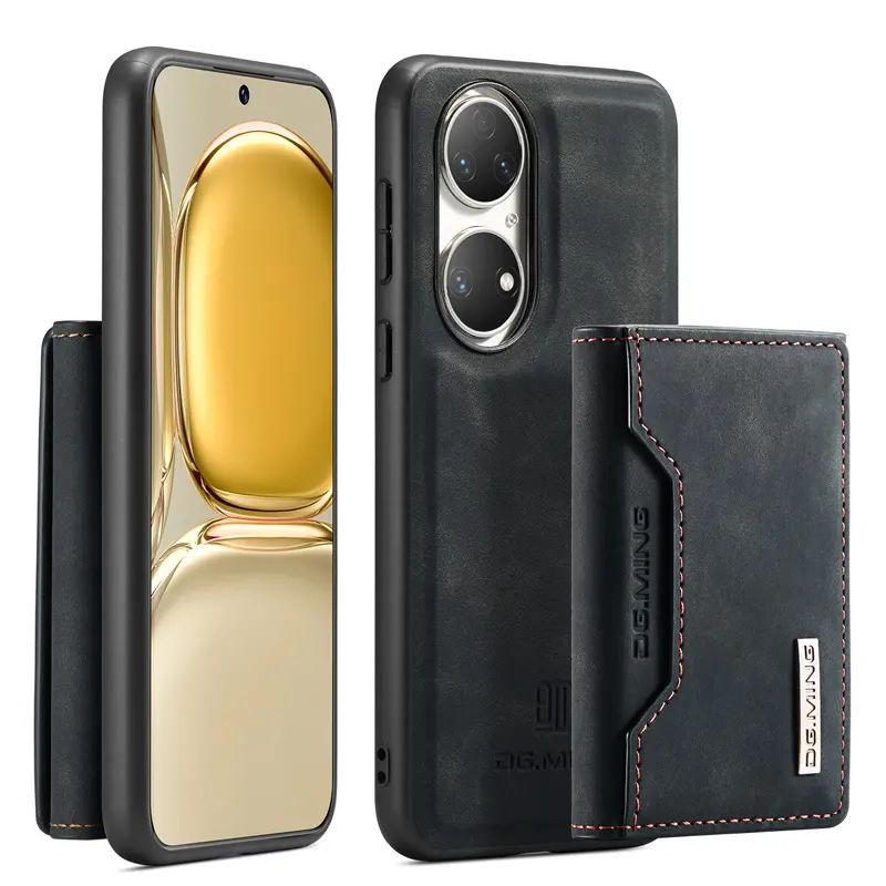 For Huawei P50 Pro Back Cover Original DG. MING M2 Magnetic Detachable Wallet Card Holder PU Leather Phone Case Shockproof
