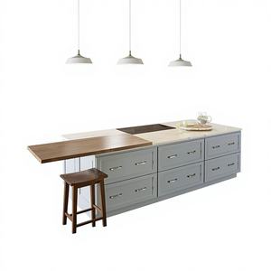 Meubles de cuisine modulaires modernes en bois avec comptoirs en marbre/ stratifié/ résine - Offre spéciale - Product Image 1