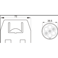 Prise 7P/12V ISO 1724 à contact vis en aluminium laiton/nickelé, étanche, référence 502721V pour remorque européenne