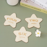 Cartes de jalons de développement pour bébé en bois, double face, motif pentagramme, marqueurs double face pour 12 mois, ensemble souvenir pour le suivi de la croissance du nouveau-né