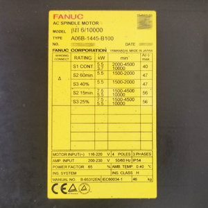 Fournisseur de pièces détachées pour moteur de broche AC FANUC A06B-1445-B100 pour PLC, PAC et contrôleurs dédiés - Product Image 2