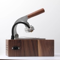 Machine manuelle en bois de noyer pour dorure du cuir, outil artisanal de gaufrage du cuir, presse à embosser, machine à moule en cuivre pour carnets en papier