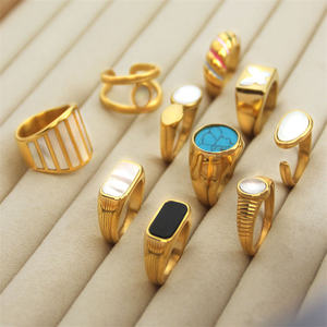 Anello in acciaio inossidabile con anello in acciaio inossidabile 18K, - Product Image 3