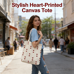 <b>Folding</b> Canvas Tote <b>Bags</b> for Students-Large Capacity Reusable Lightweight Shoulder <b>Bag</b> with Custom Logo for School & Daily Use - Product Image 5