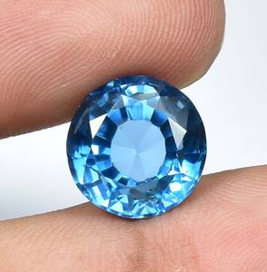 100% naturel aigue-marine taille libre rond Flatback Cabochon fournisseur en gros prix d'usine du fabricant et exportateur indien - Product Image 5