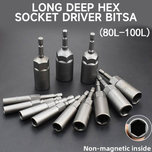 Embouts de vissage hexagonaux profonds en acier, longs embouts de tournevis H5.5-H18 pour outils pneumatiques 80-100L 80-100L - Product Image 6