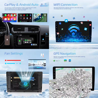 Autoradio Podofo 7/9/10 pouces avec écran IPS, 4+64 Go, 8 cœurs Qualcomm, Android Auto, CarPlay, GPS, WiFi, DSP, ventilateur de refroidissement