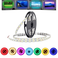 Lampu Strip LED fleksibel, Strip LED RGB 10mm cahaya 1m 2m 3meter 4m 5m DC 12V 5050SMD Ip20 Non-air 60/120/300LEDs sangat terang