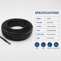 Cable Calefactor Autorregulable de Cobre 24V 20W con Aislamiento PE Plano de Doble Núcleo para Protección Contra Congelación de Tuberías