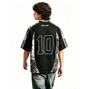 Maglia da Football Personalizzata HEALY con Profili a Contrasto da <span class=keywords><strong>Uomo</strong></span> Abbigliamento Streetwear Patchwork a Blocchi di Colore Nero Mimetico Real Tree - Product Image 3