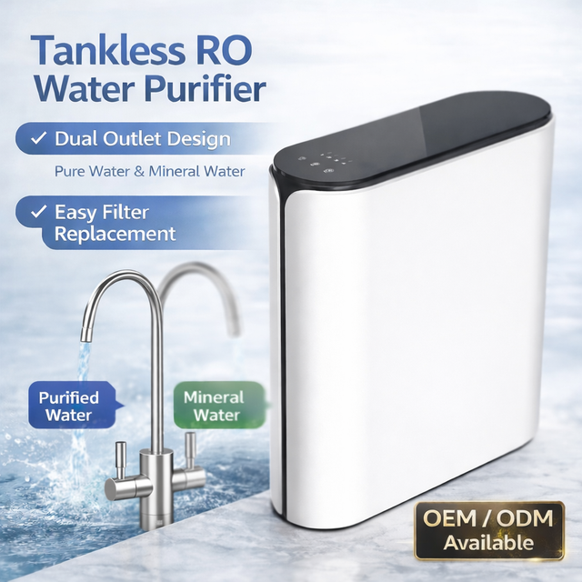 Menred 600 GPD Tankless Reverse Osmosis Water Purifier with Dual Outlet, Smart Wi-Fi/Bluetooth Control, Under Sink System