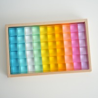 Blocs sensoriels Montessori en acrylique transparents, cubes arc-en-ciel en lucite, jouet éducatif pour l'apprentissage précoce