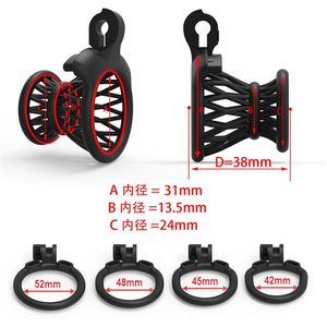 Nouvelle <span class=keywords><strong>cage</strong></span> de <span class=keywords><strong>chasteté</strong></span> masculine 2025, 4 couleurs, <span class=keywords><strong>cage</strong></span> à pénis, contrôle de l'abstinence, verrouillage du pénis sissy avec 4 anneaux de taille différente, produits pour adultes - Product Image 5