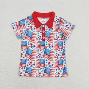 เสื้อโปโลเด็กชายแขนสั้นลายวันชาติอเมริกา 4 กรกฎาคม - Product Image 4
