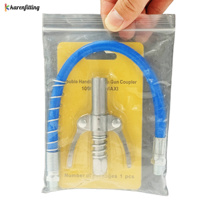 Acoplador de pistola de engrase de 10000 PSI NPTI/8, punta de liberación rápida para bomba de engrase/aceite, manguera flexible de resorte de 12 pulgadas, juego de herramientas de punta de jeringa para lubricante - Product Image 1