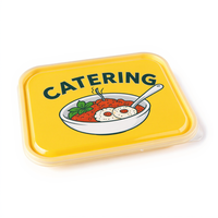 Conteneur alimentaire rectangulaire en plastique avec couvercle, personnalisable sans minimum de commande, pour usage commercial et restauration