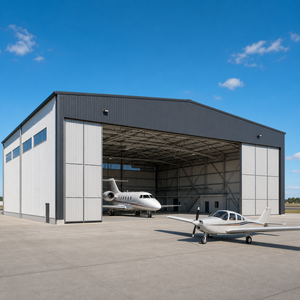 <span class=keywords><strong>Hangar</strong></span> en structure d'acier léger avec conception personnalisée et résistance à la corrosion pour les projets aéronautiques dans le monde entier - Product Image 1