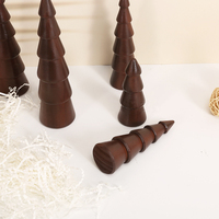 Ensemble de 5 décorations de Noël en bois faites à la main Cadeaux Ornements Mini arbres de Noël en bois