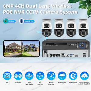 Hongnaer 3K 6MP 4CH 2 렌즈 홈 POE 네트워크 비디오 레코더 IP Surveil CCTV 카메라 시스템 세트 키트 무선 보안 카메라 시스템 - Product Image 2