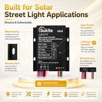 Contrôleur solaire MPPT 6460 6.4V 60W 20A populaire Sukite pour éclairage public à énergie solaire avec capteur pour projet d'éclairage de rue