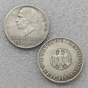 Monete Commemorative Antiche da 5 Mark Tedesche 1929-A,D,F, Regali, Decorazione per la Casa - Product Image 3