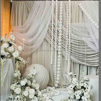 Guirlande de perles blanches géantes pour décoration de mariage, fond de scène de luxe, décoration de fête, rideau de plafond