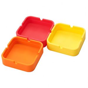 Cendrier carré en silicone antidérapant - Design portable aux couleurs bonbon pour la maison et l'extérieur - Product Image 4