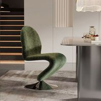 Chaise de salle à manger créative en chenille de style italien, pour la maison et l'hôtel, écologique, luxe léger, haut de gamme, dossier minimaliste